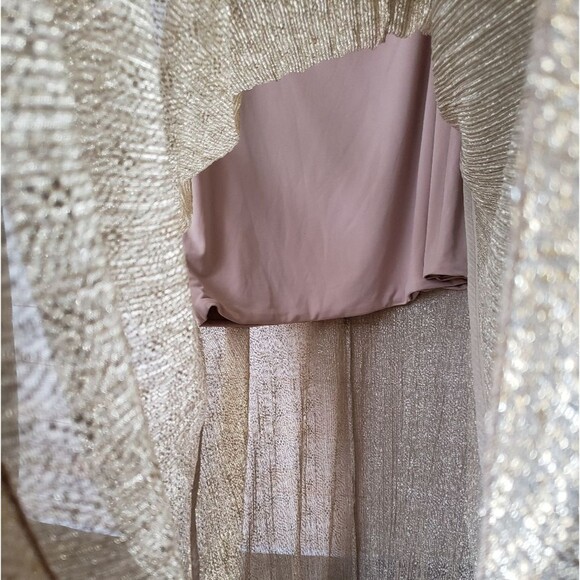 Dress The Population Savanah Metallic One Shoulder Maxi Dress Women's Size 2X - Picture 9 of 11